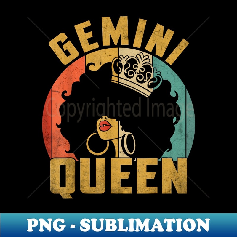 African American Afro Diva Black Girl Gemini Queen - Professional Sublimation Digital Download