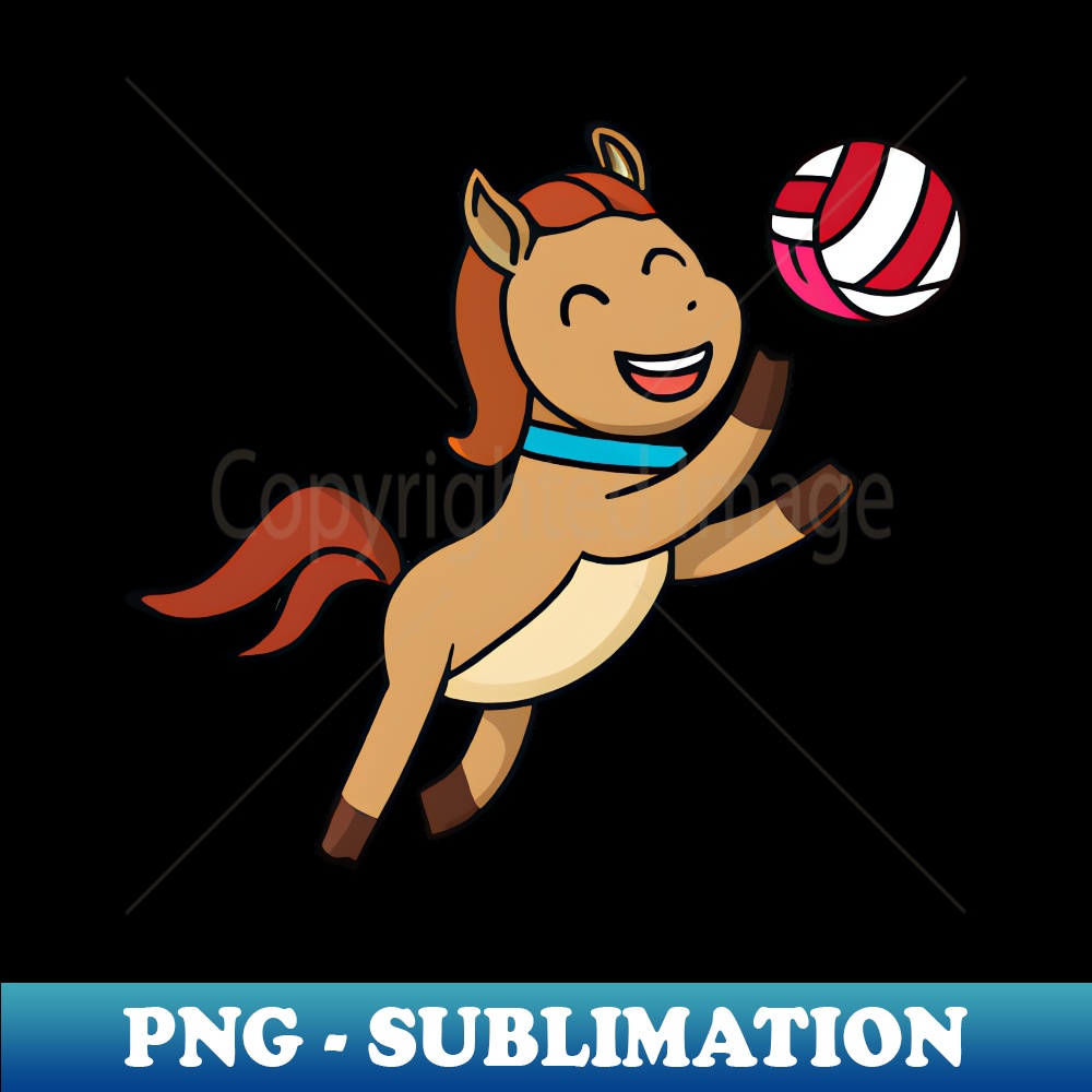 cute horse jumping and playing volleyball - Beautiful Sublimation Download