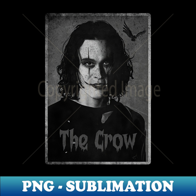 The Crow Vintage Potrait - Graphic Art Tee PNG