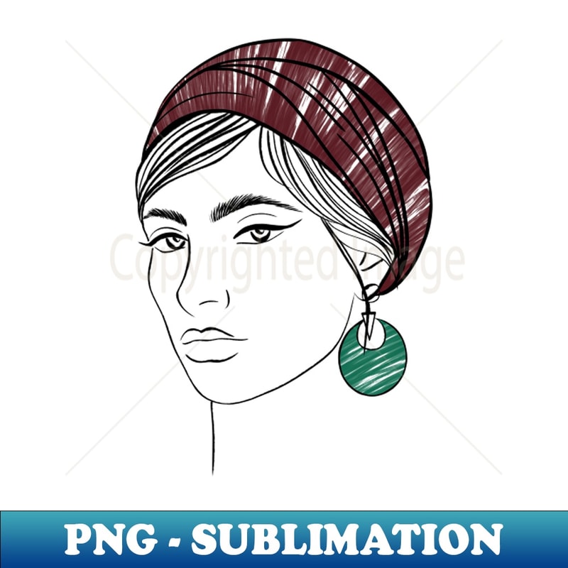 beautiful girl in a burgundy bandana and sunglasses - Artistic Sublimation Digital Design