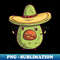 Mexican Avocado with Sombrero - Cultural Design - High Definition Sublimation PNG
