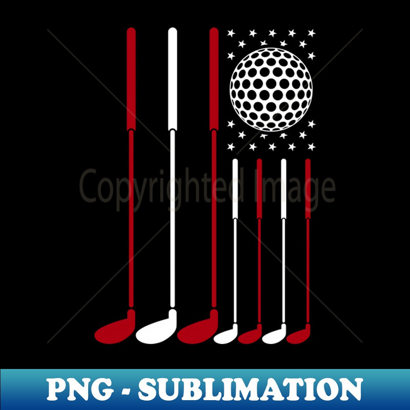 American Flag Golf - Inspiring Sublimation PNG Design