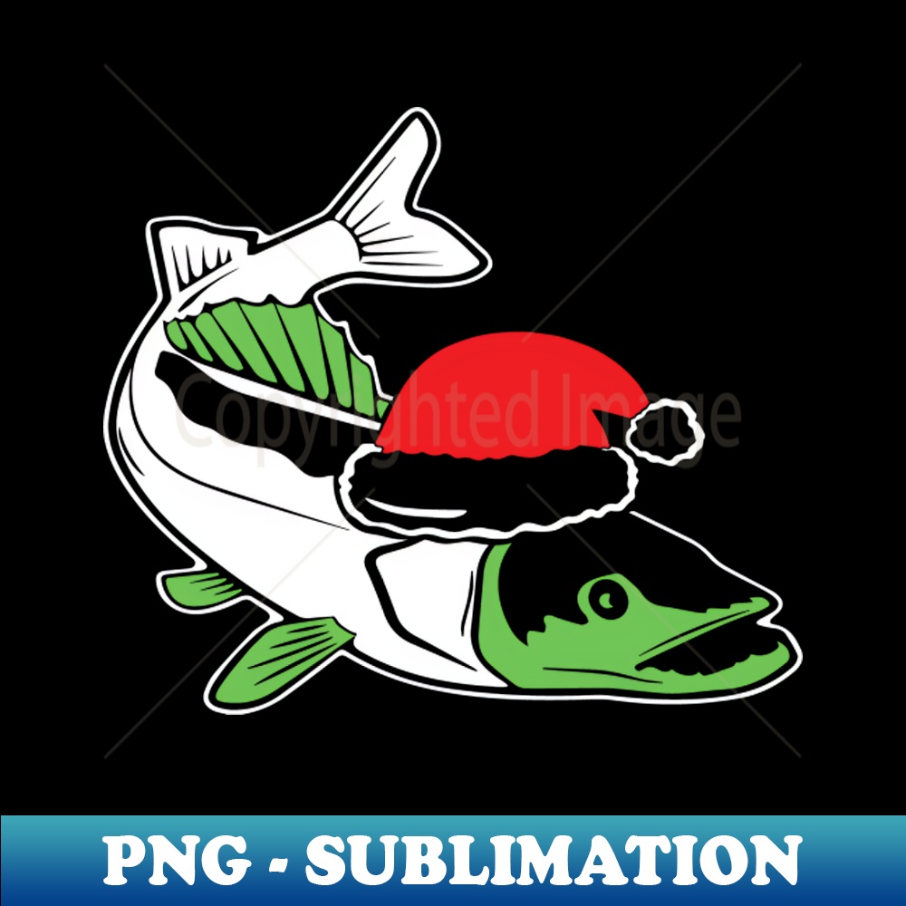 Angler fishing pikeperch Christmas santa hat - Inspiring Sublimation PNG Design