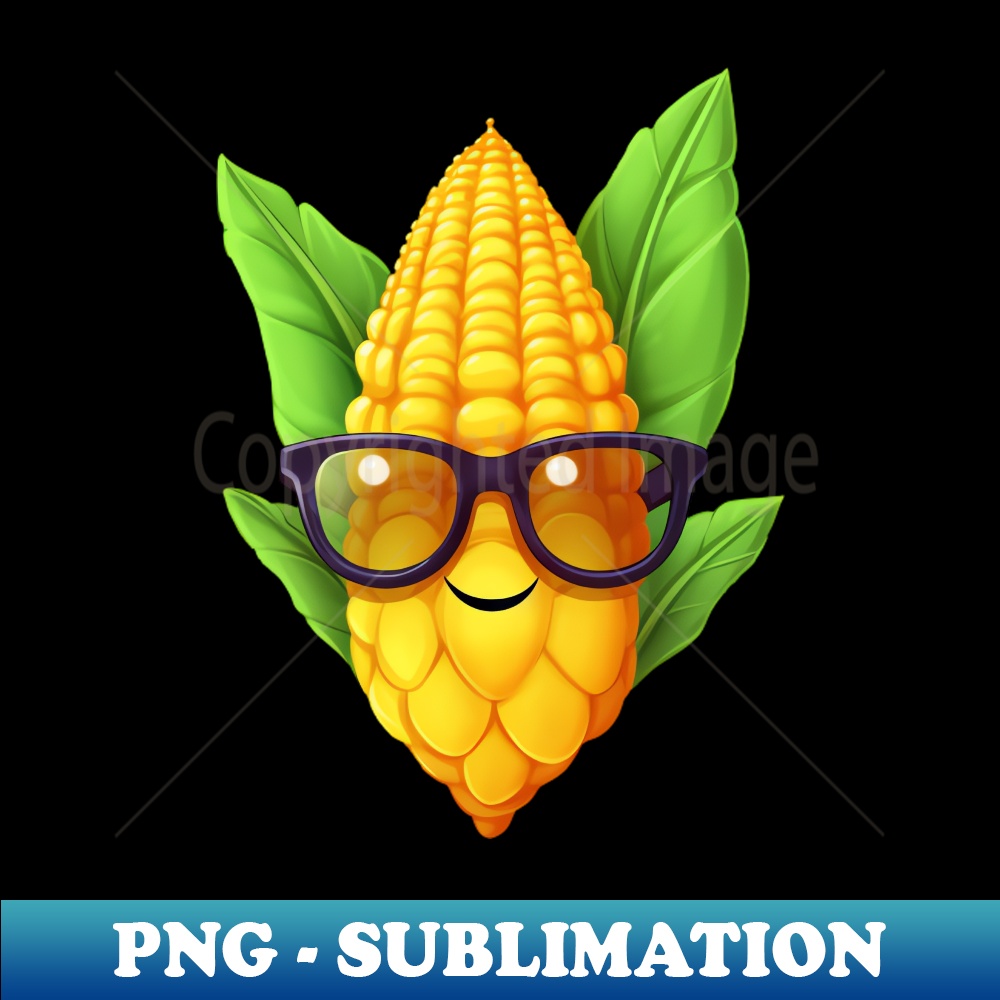 Kawaii Corn with Nerd Glasses Cobsmart - Customizable Sublimation File