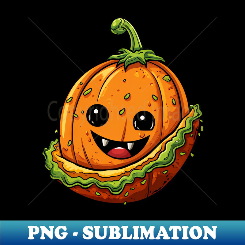 Kawaii Halloween Fusion Pumpkin Taco - Vintage T-Shirt PNG
