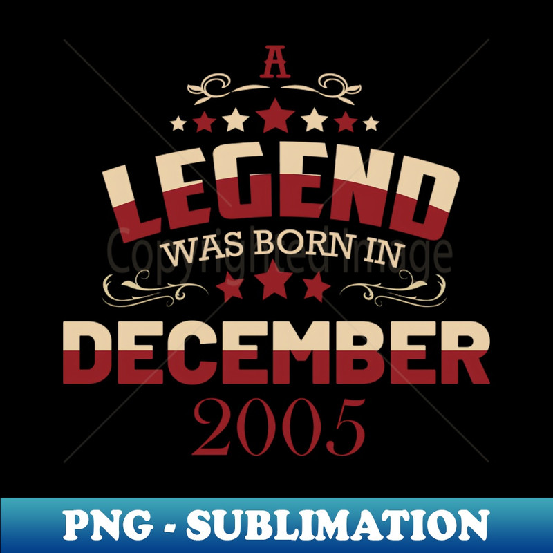 18th Birthday Legend December - Colorful Sublimation PNG