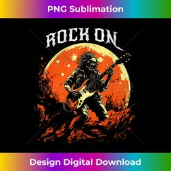rock on skeleton playing guitar rock and roll halloween moon - edgy sublimation digital file - enhance your art with a dash of spice