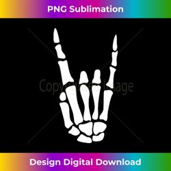 rock on skeleton hand sign - minimalistic halloween costume - luxe sublimation png download - spark your artistic genius
