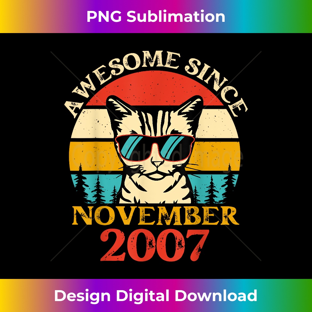 GQ-20231130-3383_Retro Sunset Awesome Since November 2007 Birthday Cat Lovers 0606.jpg