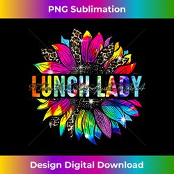 lunch lady sunflower leopard tie dye back to school - artisanal sublimation png file - reimagine your sublimation pieces