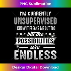 i'm currently unsupervised i know it freaks me out too - sophisticated png sublimation file - tailor-made for sublimation craftsmanship