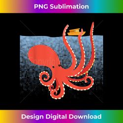 fun octopus sea monster kraken boat attack for kids - innovative png sublimation design - pioneer new aesthetic frontiers