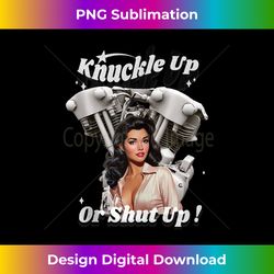 hd motorcycle vtwin knucklehead knuckle up or shut up dg134 tank top - crafted sublimation digital download - animate your creative concepts