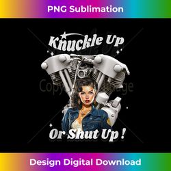 hd motorcycle vtwin knucklehead knuckle up or shut up dg39 tank top - minimalist sublimation digital file - chic, bold, and uncompromising