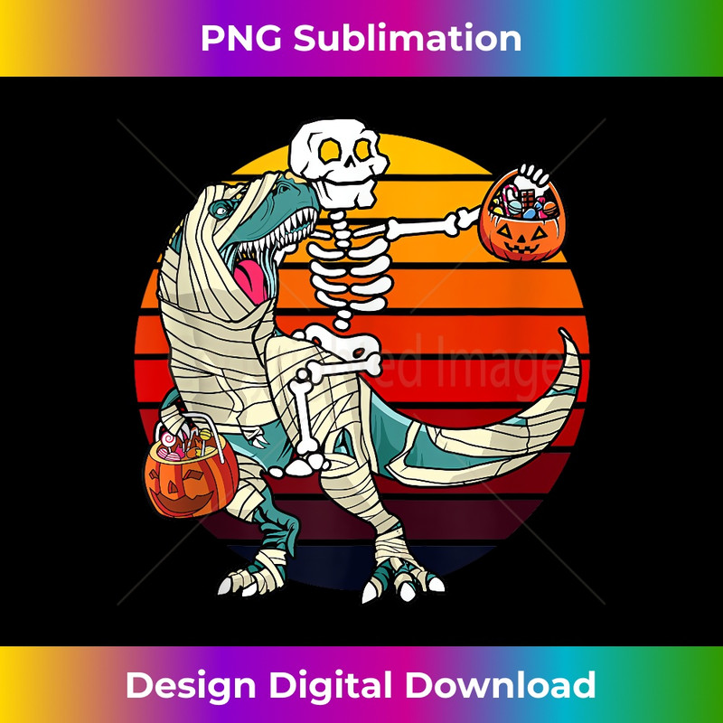 FT-20231211-1092_Skeleton Riding A Dinosaur Trick or Treating Dino Halloween Tank Top 1096.jpg