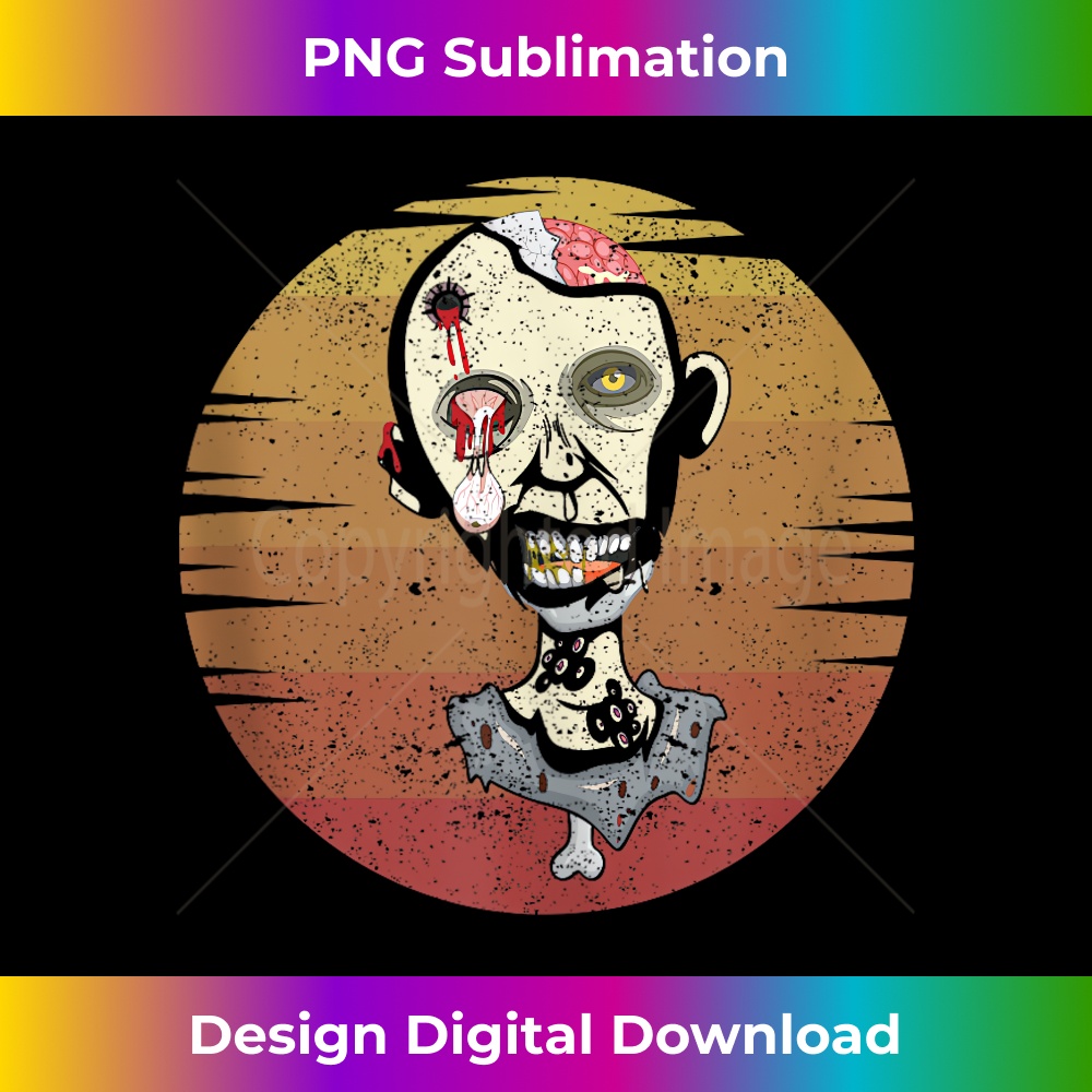 KL-20231211-1345_Zombie Face Brain Halloween Zombies Creepy Ghoul Scary Funny Tank Top 1349.jpg