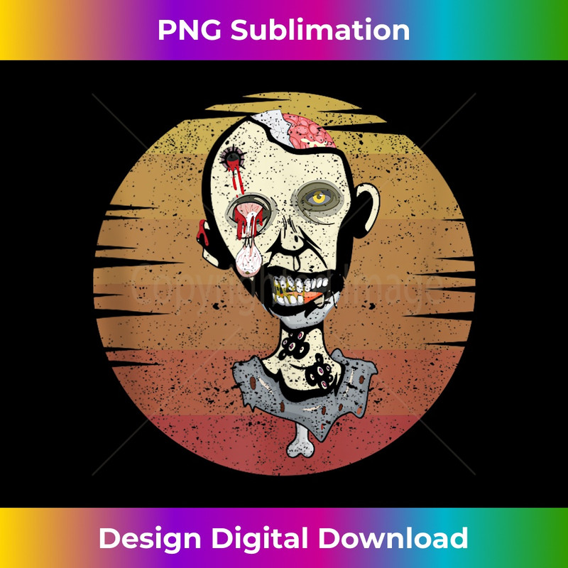 KL-20231211-1345_Zombie Face Brain Halloween Zombies Creepy Ghoul Scary Funny Tank Top 1349.jpg