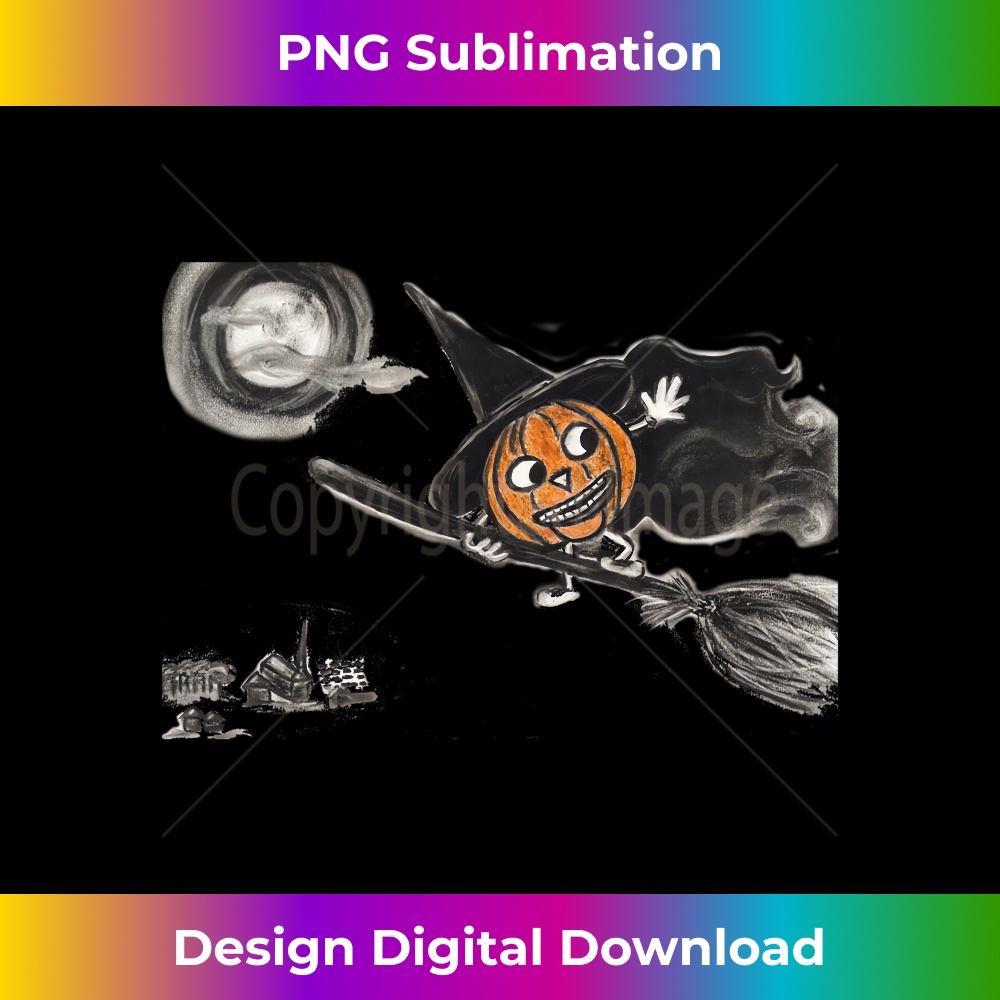 MU-20231211-485_HALLOWEEN Trick or Treat RETRO PUMPKIN WITCH HAT Broomstick Long Sleeve 0489.jpg