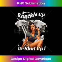 hd motorcycle vtwin knucklehead knuckle up or shut up dg26 tank top - contemporary png sublimation design - customize with flair