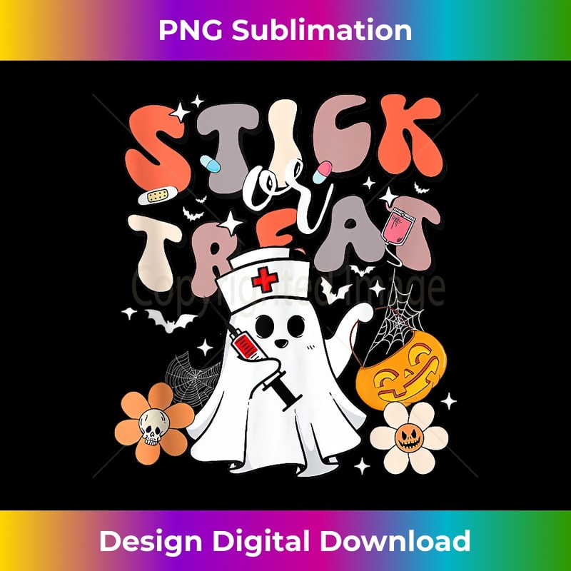 QI-20231211-1138_Stick Or Treat Halloween Ghost Nurse CRNA Emergency ER Nurse Tank Top 1142.jpg