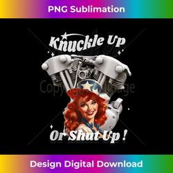 hd motorcycle vtwin knucklehead knuckle up or shut up dg128 tank top - innovative png sublimation design - reimagine your sublimation pieces