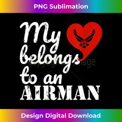 my heart belongs to an airman - contemporary png sublimation design - immerse in creativity with every design