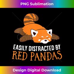 womens red panda love easily distracted by red pandas v-neck 1 - deluxe png sublimation download - immerse in creativity with every design