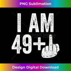 womens i am 49 plus middle finger t- 50th birthday v-neck 1 - sophisticated png sublimation file - lively and captivating visuals