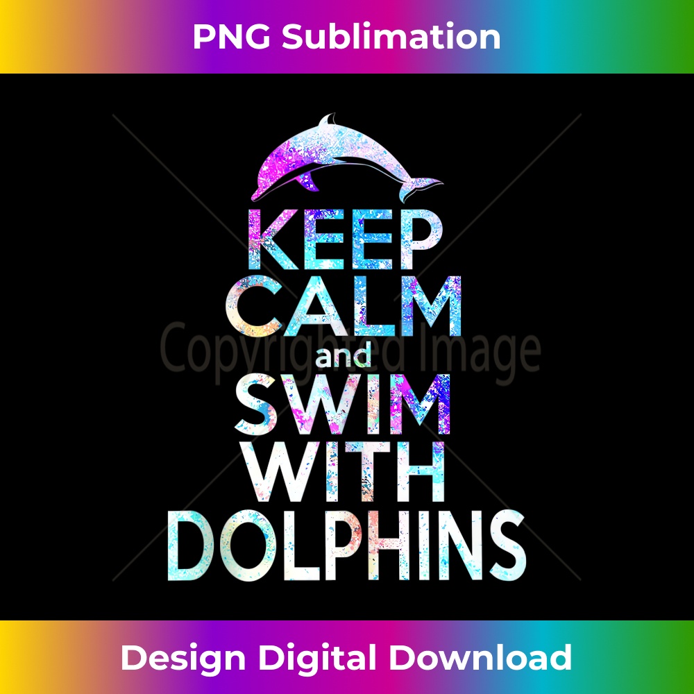 GG-20231212-8282_KEEP CALM & SWIM WITH DOLPHINS Funny Dolphin Lover Graphic Tank Top 8301.jpg