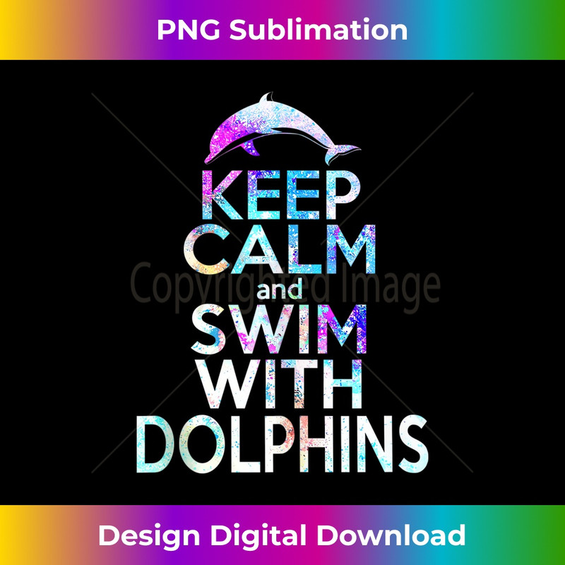 GG-20231212-8282_KEEP CALM & SWIM WITH DOLPHINS Funny Dolphin Lover Graphic Tank Top 8301.jpg