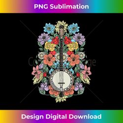 banjo flowers vintage stringed bluegrass folk floral design - crafted sublimation digital download - chic, bold, and uncompromising