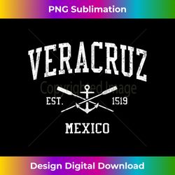 Veracruz Vintage Crossed Oars & Boat Anchor Sports 1 - Chic Sublimation Digital Download - Pioneer New Aesthetic Frontiers