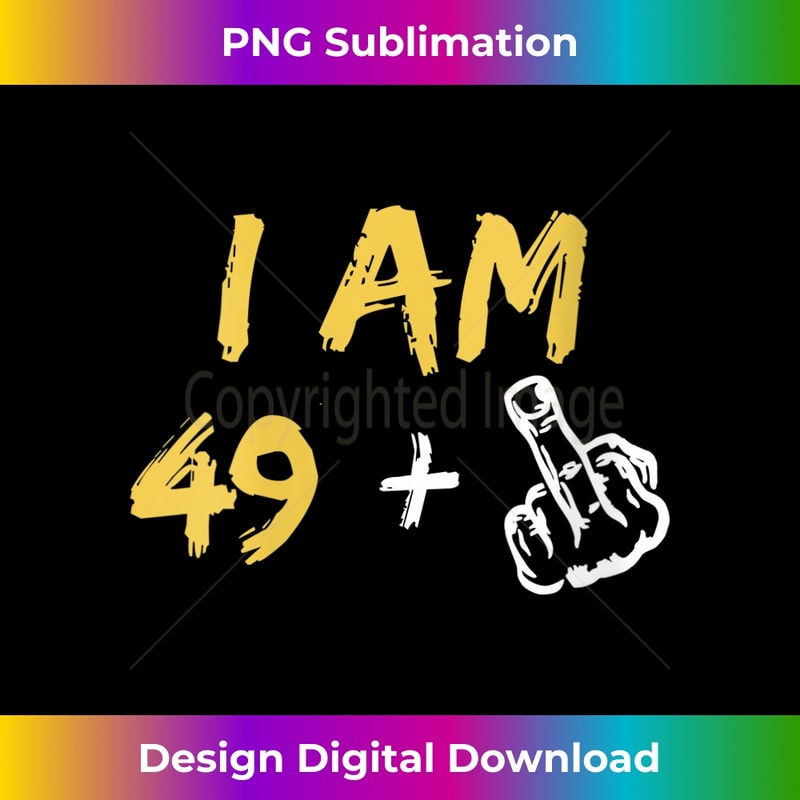 AI-20231212-13649_Womens I'm 49 + Middle Finger Hand Tee funny dad joke V-Neck 13688.jpg