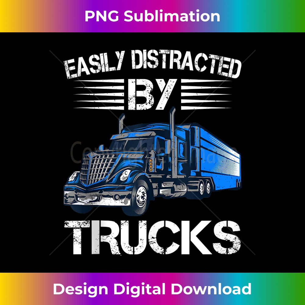 LL-20231212-3711_Easily Distracted By Trucks Semi Trailer Trucks Driver Funny Tank Top 3718.jpg