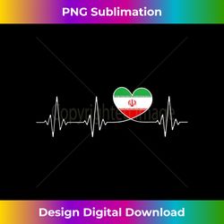 Iran Love Heartbeat and Iranian Flag Heart for Iran - Artisanal Sublimation PNG File - Lively and Captivating Visuals