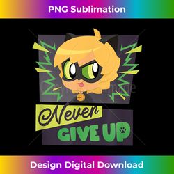 miraculous ladybug chibi collection cat noir never give up - futuristic png sublimation file - channel your creative rebel