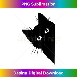 curious black cat peeking, funny sneaky cat, cat mom cat dad - sublimation-optimized png file - animate your creative concepts