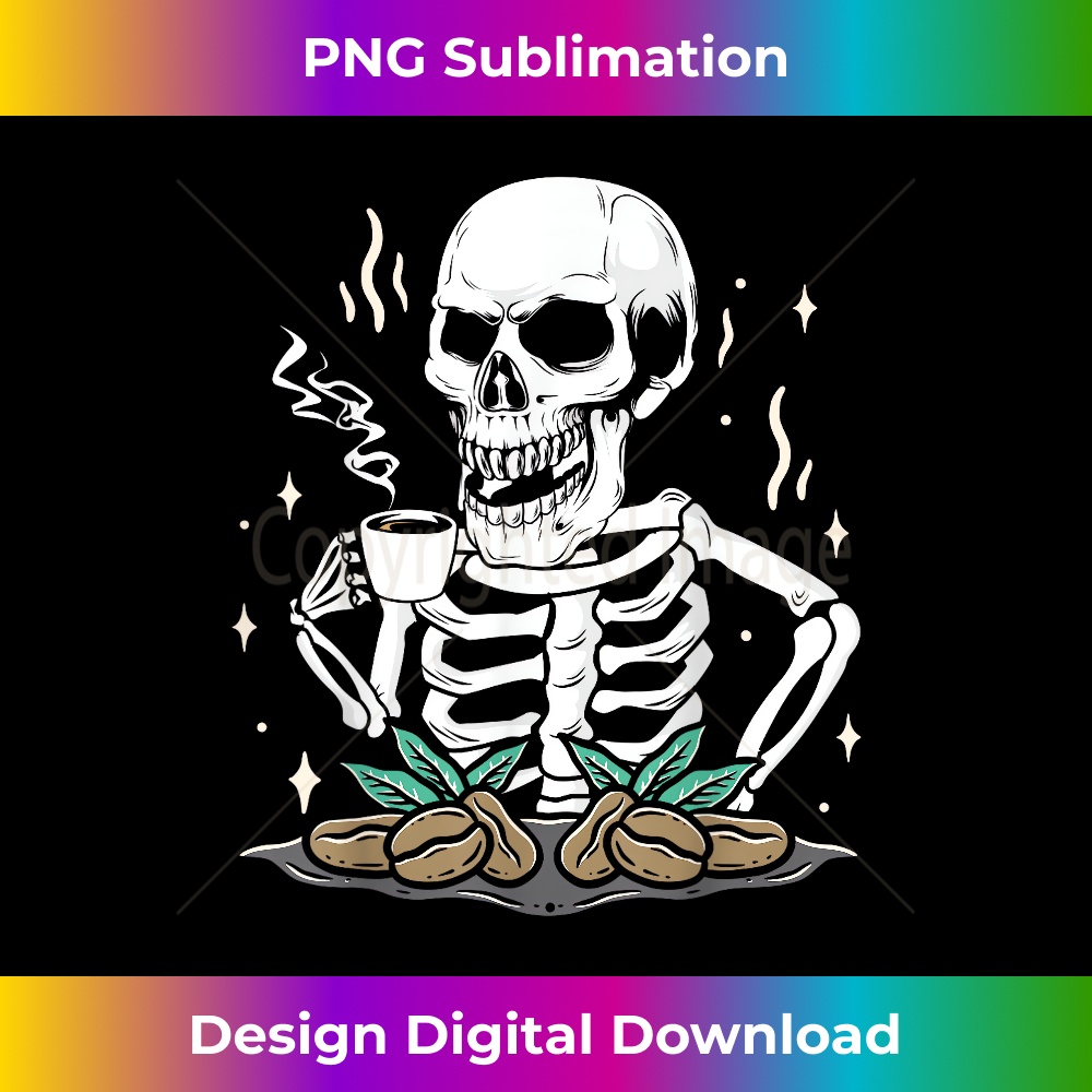 JU-20231201-1894_Funny Skeleton Drinking Coffee, Coffee Beans Coffee 1896.jpg