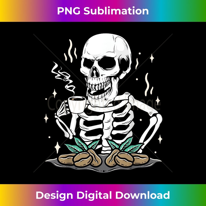 JU-20231201-1894_Funny Skeleton Drinking Coffee, Coffee Beans Coffee 1896.jpg