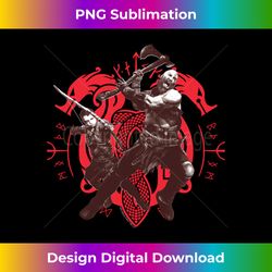 god of war kratos and atreus norse long sleeve t-shirt long sleeve - bespoke sublimation digital file - elevate your style with intricate details