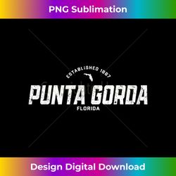 Punta Gorda Florida FL Vintage Athletic Sports Logo Long Sleeve - Futuristic PNG Sublimation File - Lively and Captivating Visuals