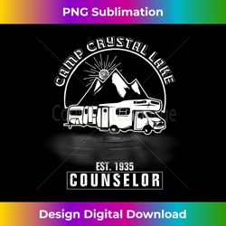 camp camping crystal lake counselor retro t shirt - sophisticated png sublimation file - channel your creative rebel