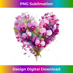 orchid flower heart orchid grower orchid lover orchids - contemporary png sublimation design - crafted for sublimation excellence