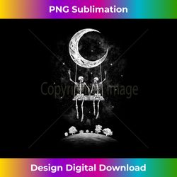 skeleton moon band tees - rock and roll halloween graphic long sleeve - artisanal sublimation png file - chic, bold, and uncompromising