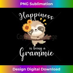 happiness is being a grammie cute sloth flower - classic sublimation png file - lively and captivating visuals