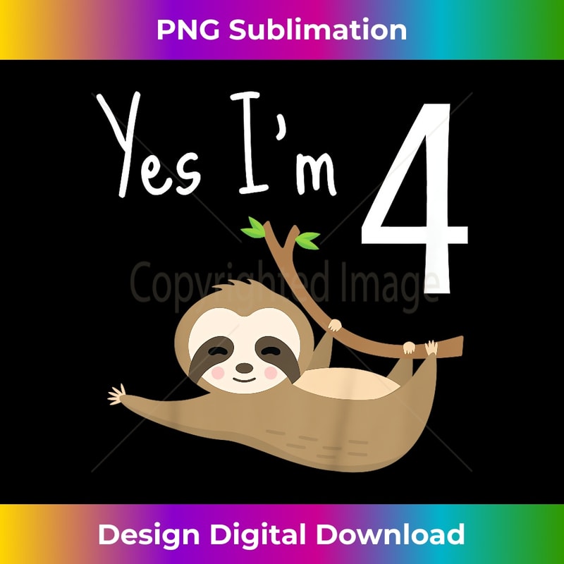 BB-20231219-9604_Kids 4th Birthday Sloth Yes I'M 4 Years Old Hanging Sleepy Kids 1848.jpg