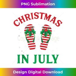 christmas in july flip flops funny beach summer tank top - innovative png sublimation design - challenge creative boundaries