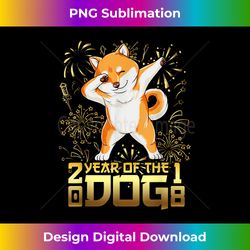 year of the dog 2018 t shirt dabbing shiba inu new year - eco-friendly sublimation png download - lively and captivating visuals