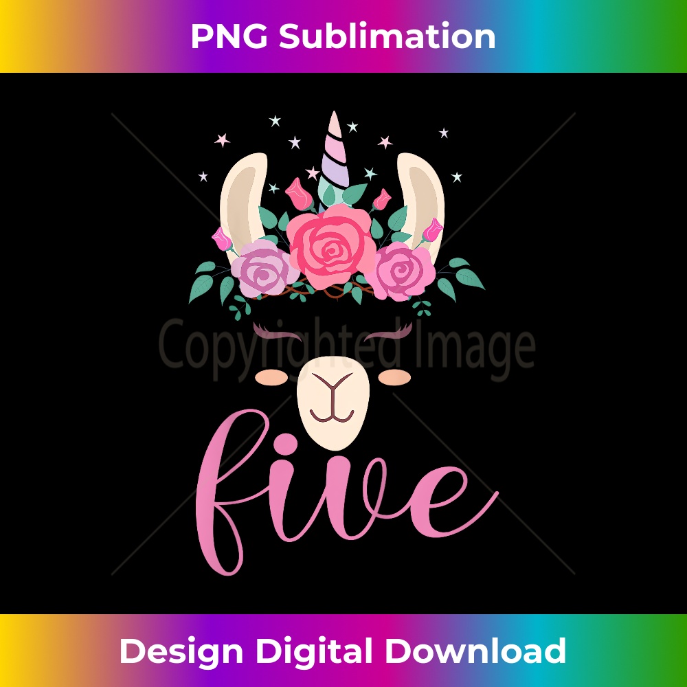 BZ-20231219-9605_Kids 5 year Old Llamacorn Birthday Party Llama Unicorn 5th Gift 0686.jpg