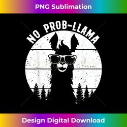 no prob-llama - vintage llama alpaca - classic sublimation png file - animate your creative concepts